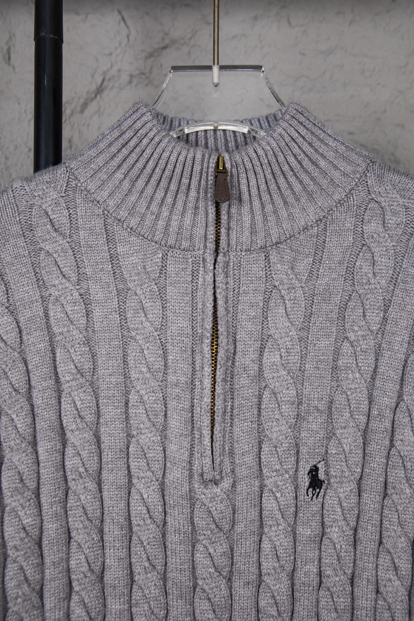 P260 2025SS Ralph Lauren Classic War Horse Small Label Half-Zip Chest Top, the same style for men and women, this year's most popular half-zip series. Made of 100% cotton. Color: Navy Blue White Gray Khaki Size: S M L XL